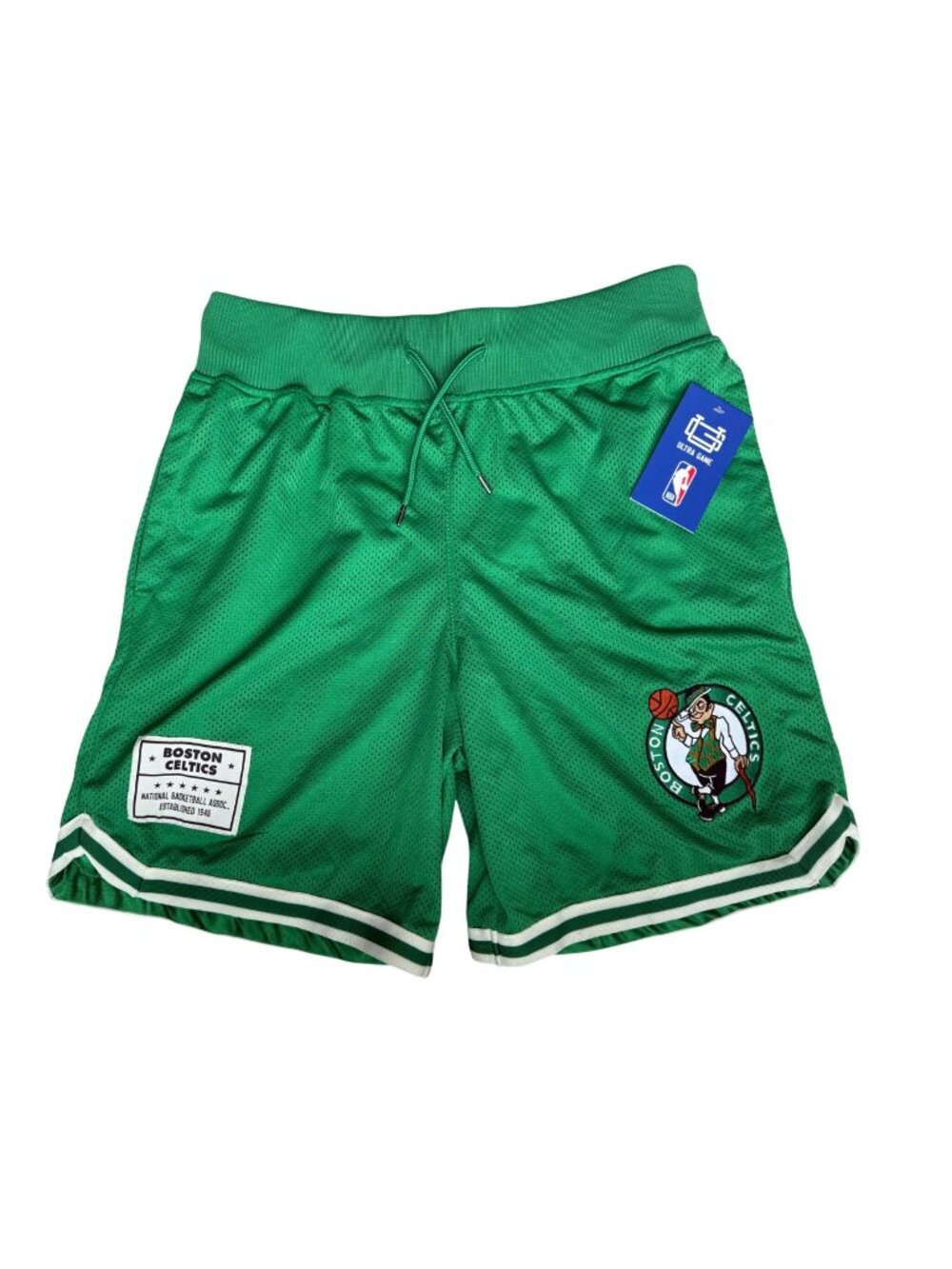 New NBA Boston Celtics Classic Basketball Short Size Medium Green Gym Class 7"